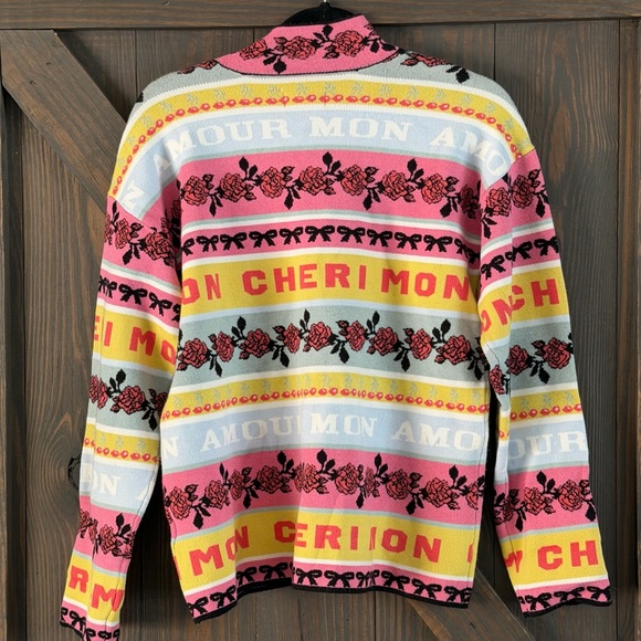 ANTHROPOLOGIE Maeve Women’s Fanciful Mon Cheri Mock Sweater Size Medium - Picture 5 of 9